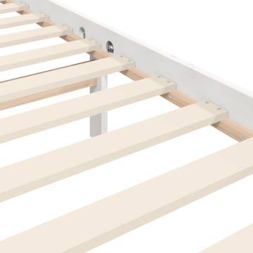 White Bed Frame 140x190 cm - Solid Wood | HipoMarket