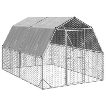 Galvanised Steel Chicken Run with Roof | Large 2.5x4x2.25m