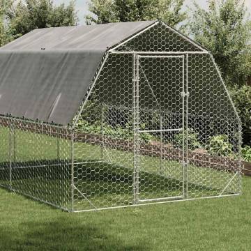 Galvanised Steel Chicken Run with Roof | Large 2.5x4x2.25m