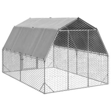 Galvanised Steel Chicken Run with Roof | Large 2.5x4x2.25m