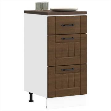 Lucca Brown Oak Kitchen Base Cabinet - Durable & Spacious