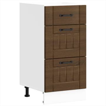 Lucca Brown Oak Kitchen Base Cabinet - Durable & Spacious