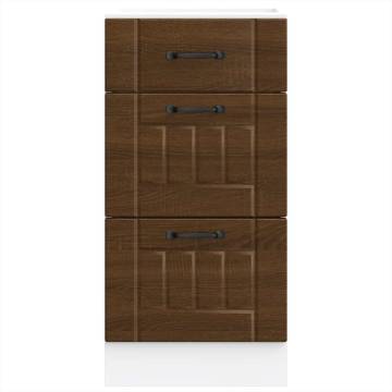 Lucca Brown Oak Kitchen Base Cabinet - Durable & Spacious