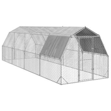 Chicken Run with Roof 2.5x8m - Durable Galvanised Steel