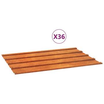 Roof Panels 36 pcs Rusty Corten Steel 60x44 cm - Durable & Versatile