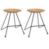 Stylish Solid Teak Wood Stools - Set of 2 | Hipo Market