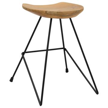 Stylish Solid Teak Wood Stools - Set of 2 | Hipo Market