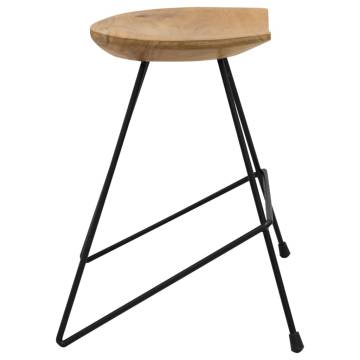 Stylish Solid Teak Wood Stools - Set of 2 | Hipo Market