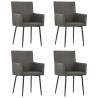  Dining Chairs with Armrests 4 pcs Taupe Fabric Colour taupe Quantity in Package 4 