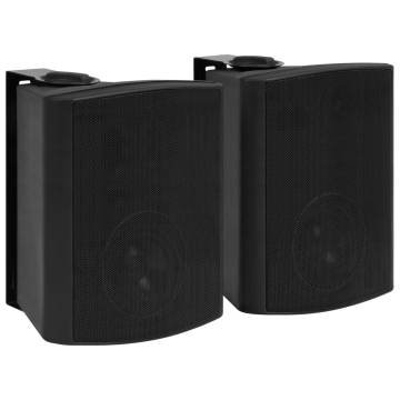 Wall-Mounted Stereo Speakers - Black Indoor/Outdoor, 120W