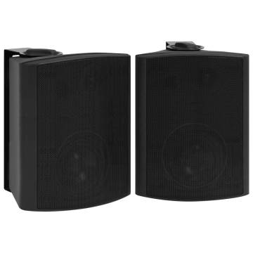 Wall-Mounted Stereo Speakers - Black Indoor/Outdoor, 120W