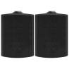 Wall-Mounted Stereo Speakers - Black Indoor/Outdoor, 120W