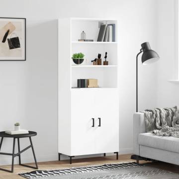 Stylish Highboard White 69.5x34x180 cm | HipoMarket