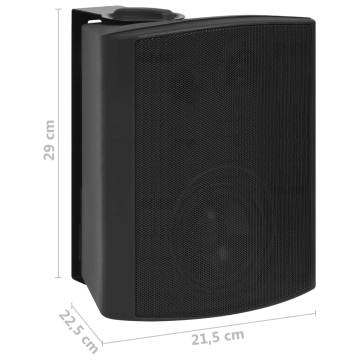 Wall-Mounted Stereo Speakers - Black Indoor/Outdoor, 120W