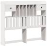 Stylish Bookcase Bed Without Mattress - White Double 135x190 cm