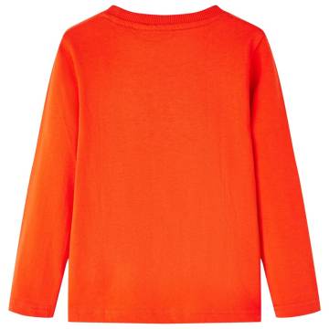 Bright Orange Kids' T-Shirt with Long Sleeves - Size 140