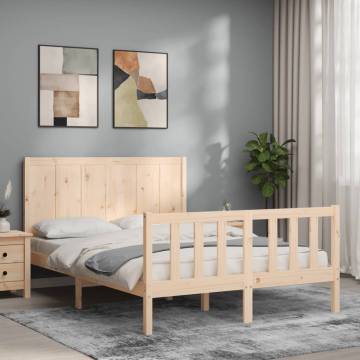 Double Solid Pine Bed Frame Without Mattress - Hipomarket