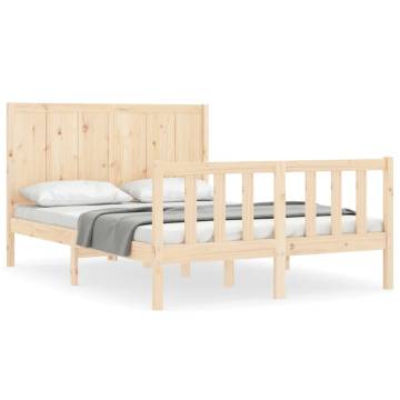 Double Solid Pine Bed Frame Without Mattress - Hipomarket