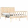 Double Solid Pine Bed Frame Without Mattress - Hipomarket