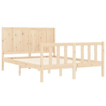 Double Solid Pine Bed Frame Without Mattress - Hipomarket