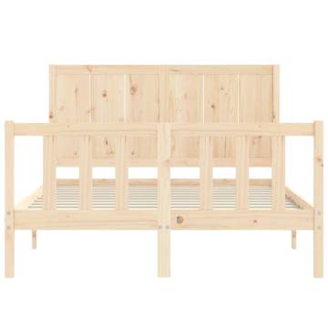 Double Solid Pine Bed Frame Without Mattress - Hipomarket