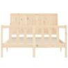 Double Solid Pine Bed Frame Without Mattress - Hipomarket