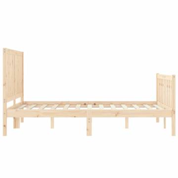 Double Solid Pine Bed Frame Without Mattress - Hipomarket