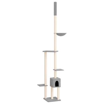 Light Grey Floor to Ceiling Cat Tree | 258.5-284.5 cm