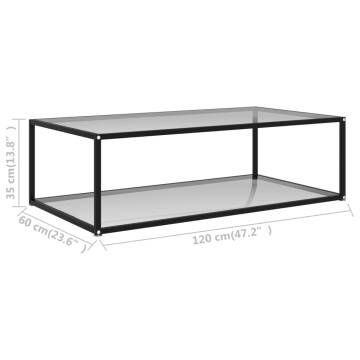 Stylish Transparent Coffee Table - 120x60 cm Tempered Glass