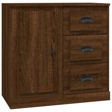 Elegant 3-Piece Brown Oak Sideboards - Durable & Stylish