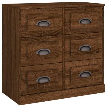 Elegant 3-Piece Brown Oak Sideboards - Durable & Stylish