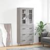  Highboard Grey Sonoma 69.5x34x180 cm Engineered Wood Colour grey sonoma Quantity in Package 1 Model 3 drawers 