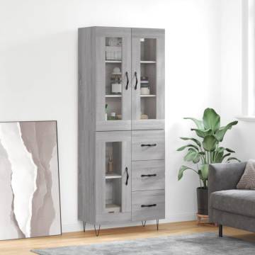 Highboard Grey Sonoma 69.5x34x180 cm - Elegant Storage Solution