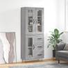  Highboard Grey Sonoma 69.5x34x180 cm Engineered Wood Colour grey sonoma Quantity in Package 1 Model 1 glass door 3 drawers 