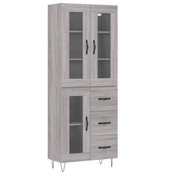 Highboard Grey Sonoma 69.5x34x180 cm - Elegant Storage Solution