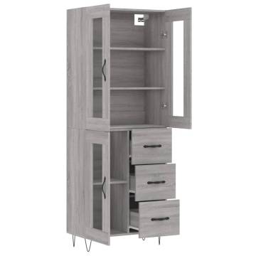 Highboard Grey Sonoma 69.5x34x180 cm - Elegant Storage Solution