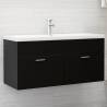  Sink Cabinet with Built-in Basin Black Engineered Wood Colour black Size 100 x 38.5 x 46 cm Quantity in Package 1 Model with faucet 