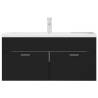 Stylish Black Sink Cabinet with Built-in Basin | HipoMarket