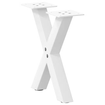 X-Shaped Coffee Table Legs (White) - 40x(30-31) cm Steel