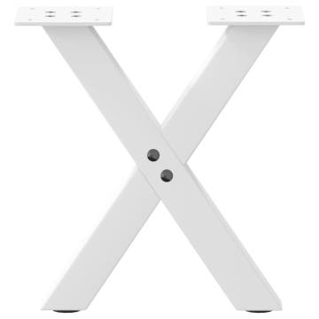 X-Shaped Coffee Table Legs (White) - 40x(30-31) cm Steel