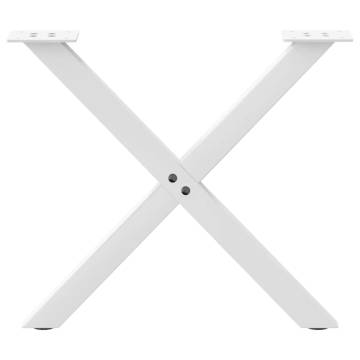 X-Shaped Coffee Table Legs - White Steel 60x(42-43) cm | HIPO Market