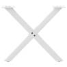 X-Shaped Coffee Table Legs - White Steel 60x(42-43) cm | HIPO Market