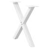 X-Shaped Coffee Table Legs - White Steel 60x(42-43) cm | HIPO Market