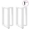 White T-Shaped Dining Table Legs - 2 pcs Steel | Hipomarket