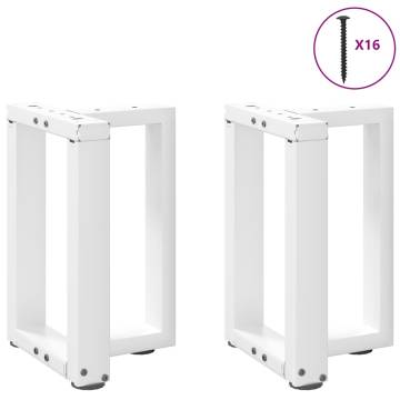 T-Shaped Coffee Table Legs - 2 pcs White Steel | HipoMarket