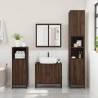 Brown Oak Bathroom Mirror Cabinet - 65x20x60 cm