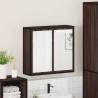 Brown Oak Bathroom Mirror Cabinet - 65x20x60 cm