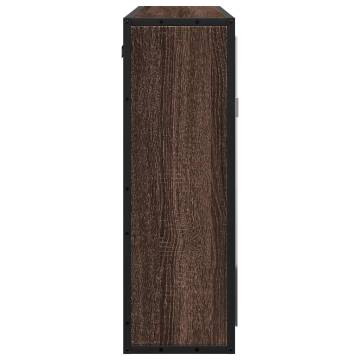 Brown Oak Bathroom Mirror Cabinet - 65x20x60 cm