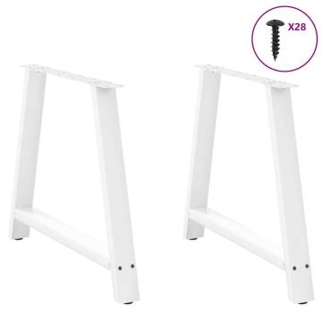 A-Shaped Coffee Table Legs - White Steel (2 pcs) | HipoMarket