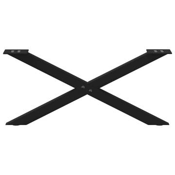 X-Shaped Coffee Table Legs - 2 pcs Black Steel 70x(30-31) cm